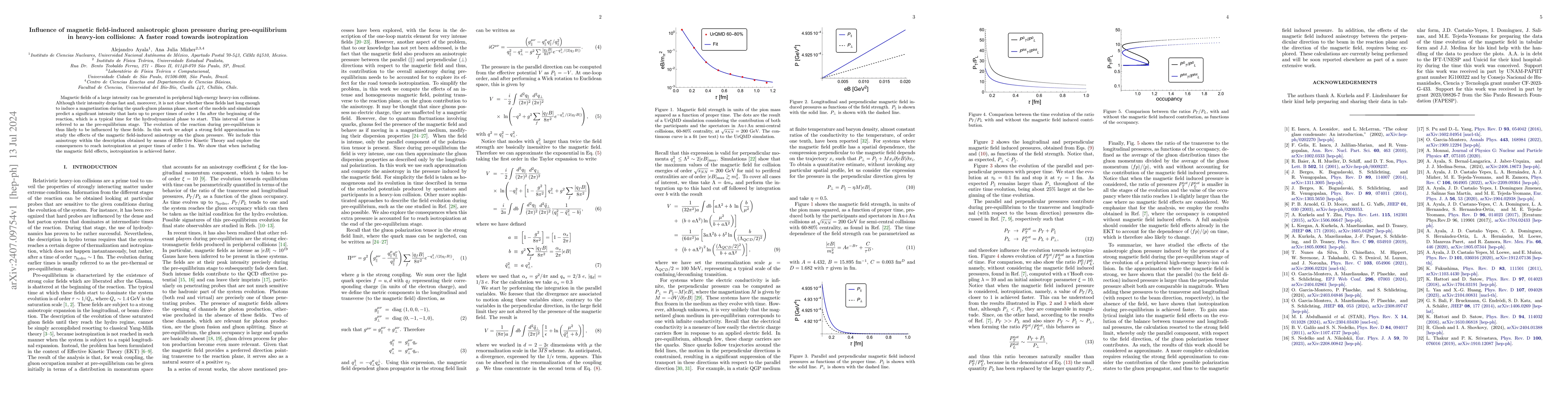 Thumbnail for Influence of magnetic field-induced anisotropic gluon pressure during
  pre-equilibrium in heavy-ion collisions: A faster road towards isotropization