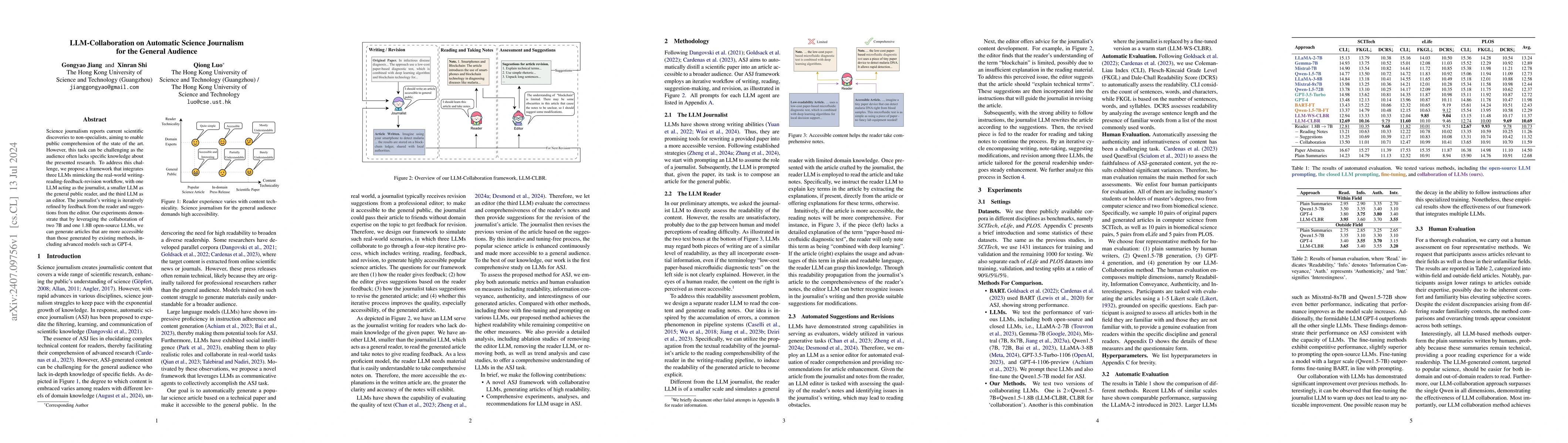 Thumbnail for LLM-Collaboration on Automatic Science Journalism for the General
  Audience