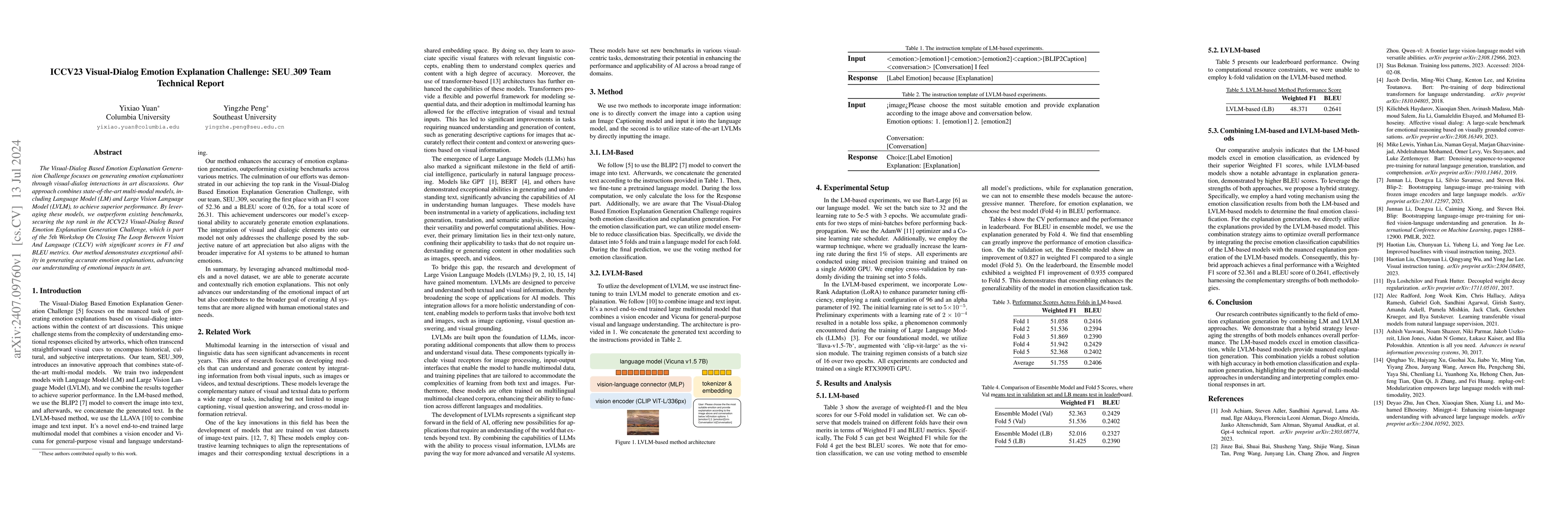 Thumbnail for ICCV23 Visual-Dialog Emotion Explanation Challenge: SEU_309 Team
  Technical Report