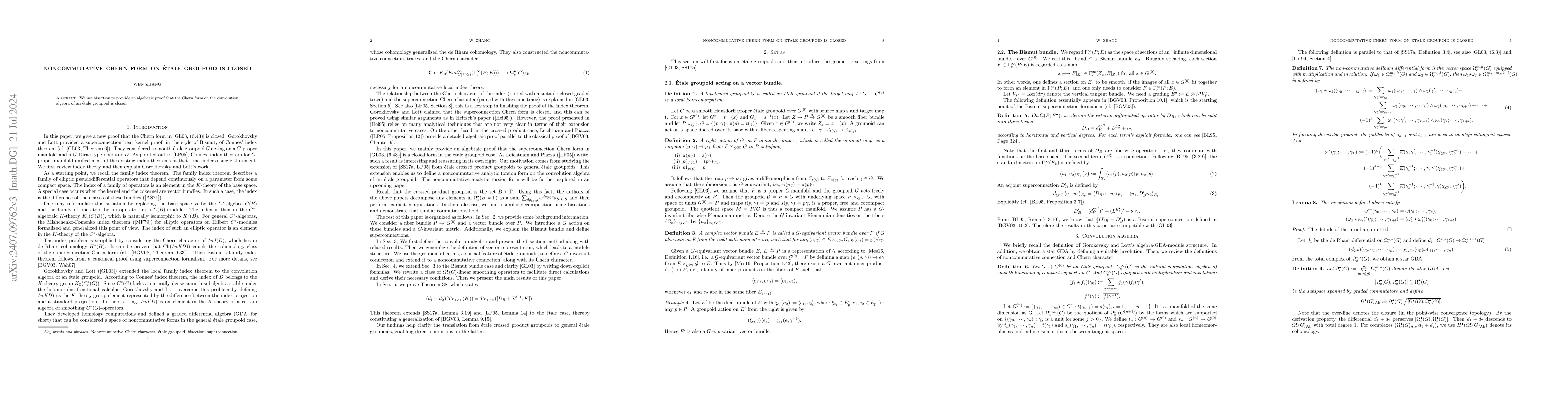 Thumbnail for Noncommutative Chern form on étale groupoid is closed