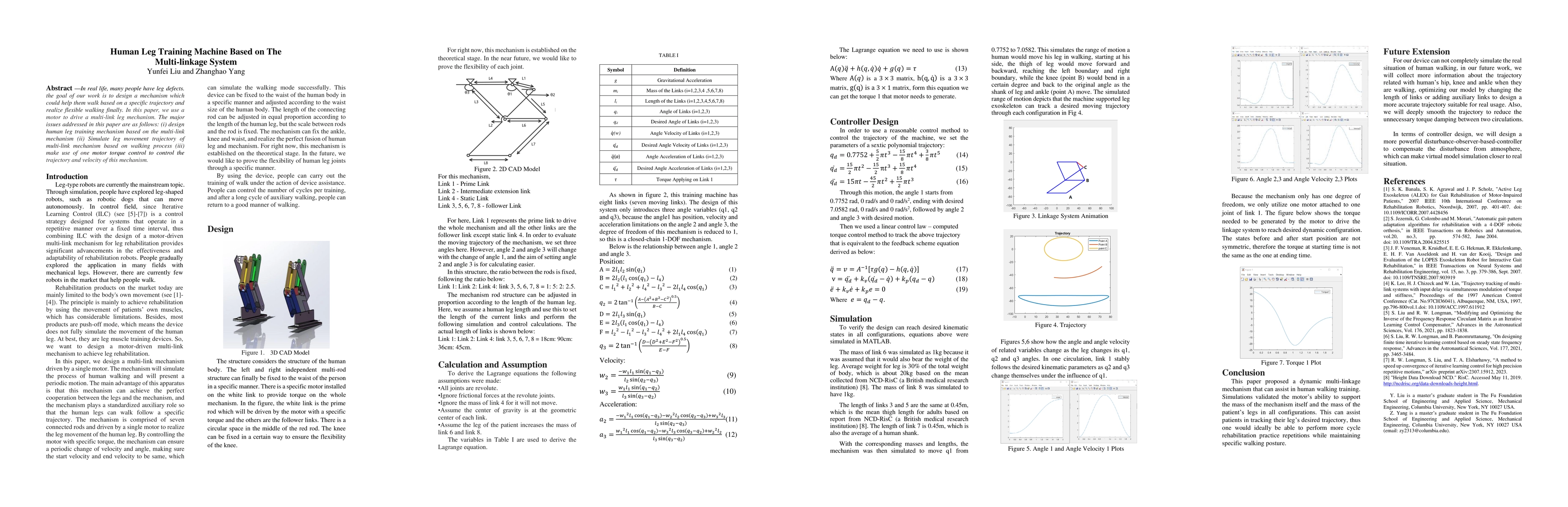Thumbnail for Human Leg Training Machine Based on The Multi-linkage System
