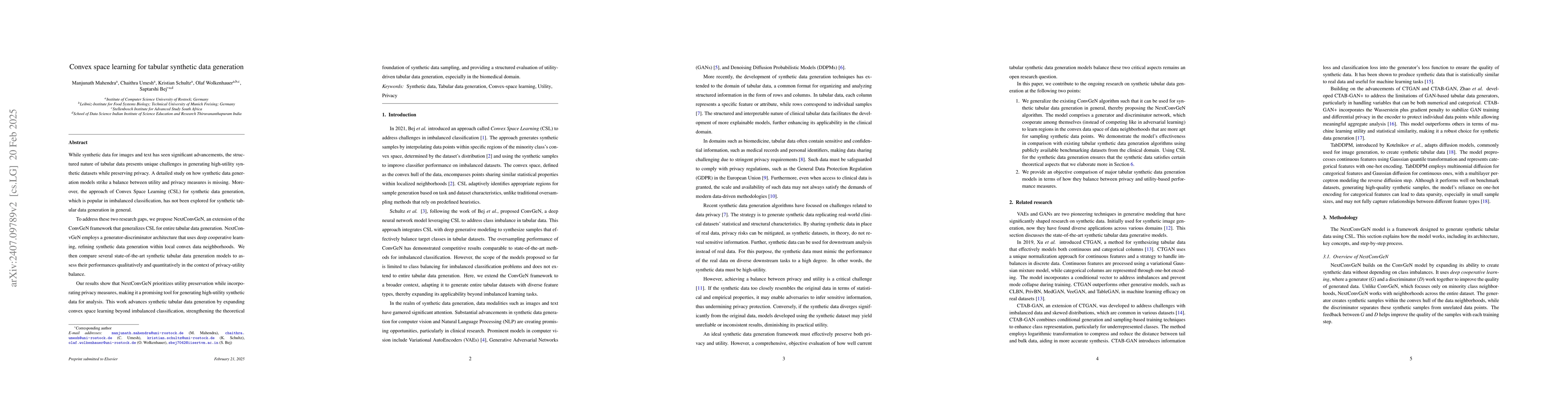 Thumbnail for Convex space learning for tabular synthetic data generation
