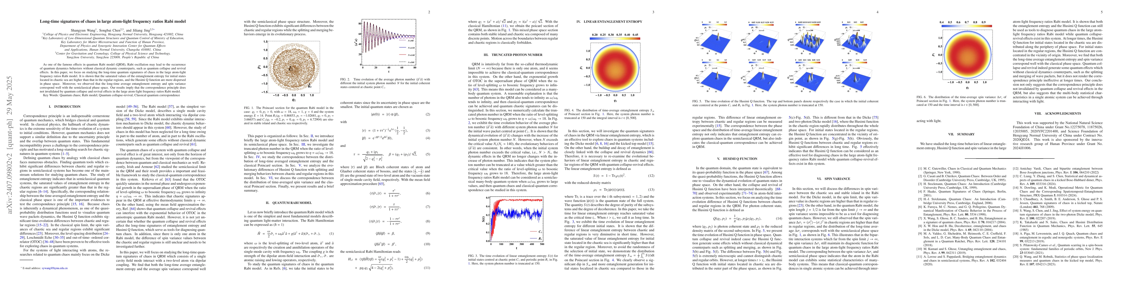 Thumbnail for Long-time signatures of chaos in large atom-light frequency ratios Rabi
  model