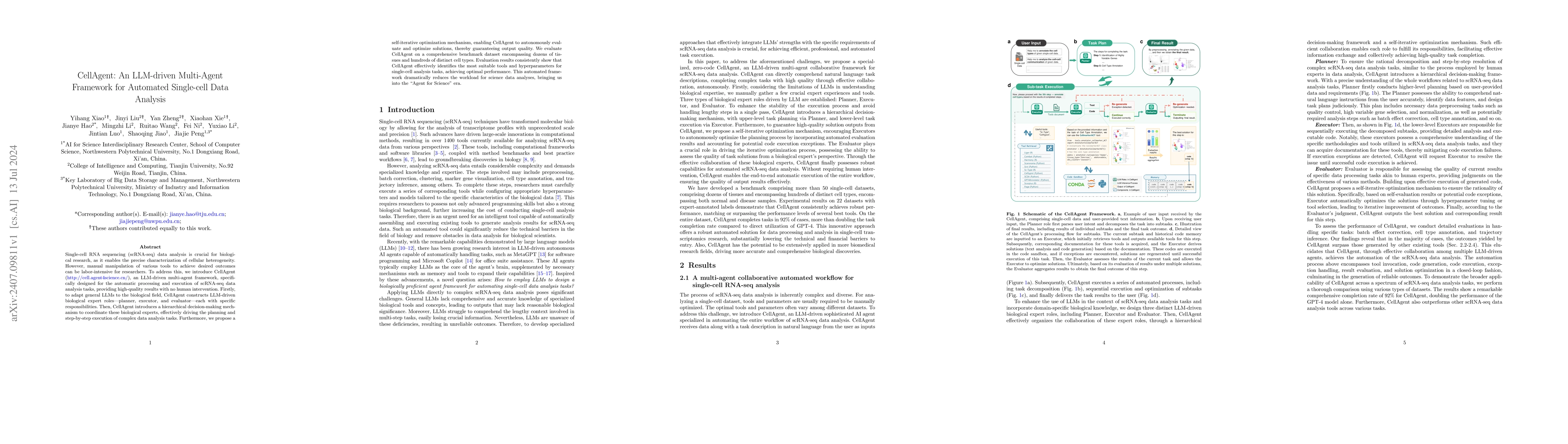 Thumbnail for CellAgent: An LLM-driven Multi-Agent Framework for Automated Single-cell
  Data Analysis