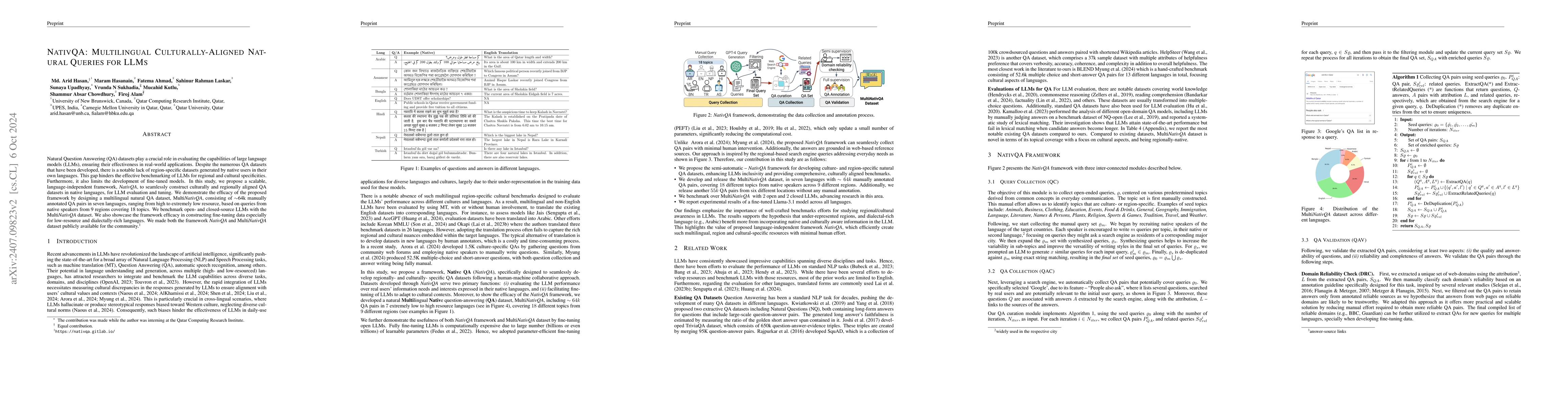 Thumbnail for NativQA: Multilingual Culturally-Aligned Natural Query for LLMs