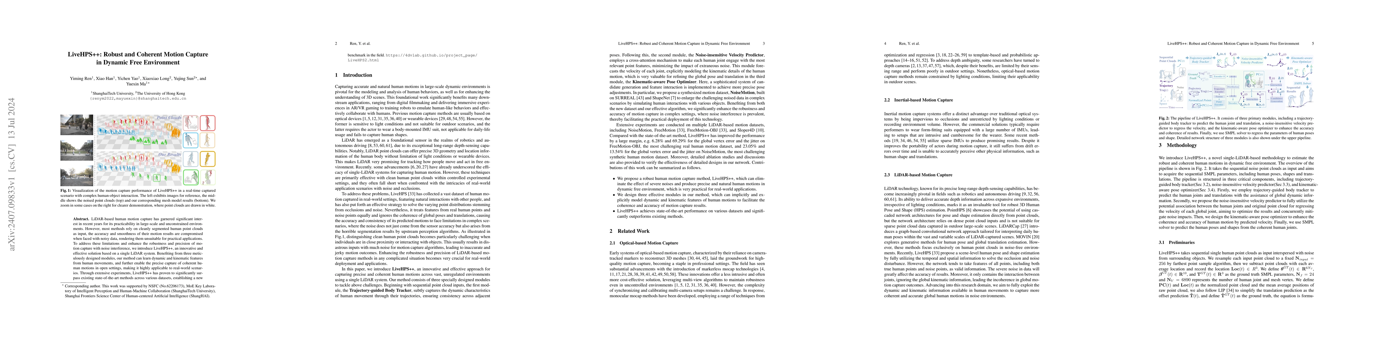 Thumbnail for LiveHPS++: Robust and Coherent Motion Capture in Dynamic Free
  Environment