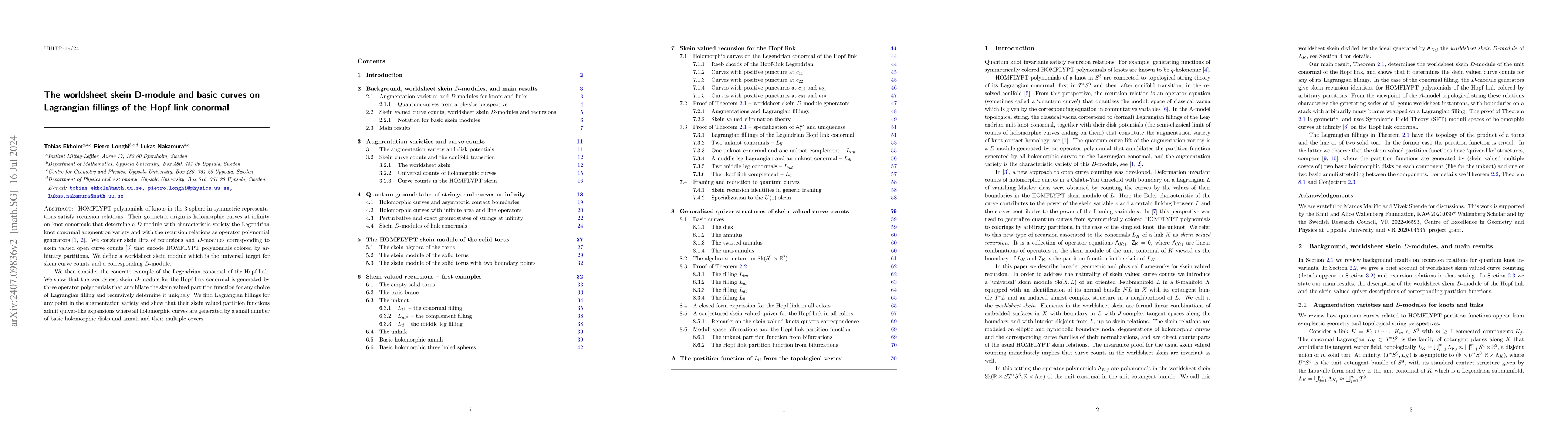 Thumbnail for The worldsheet skein D-module and basic curves on Lagrangian fillings of
  the Hopf link conormal