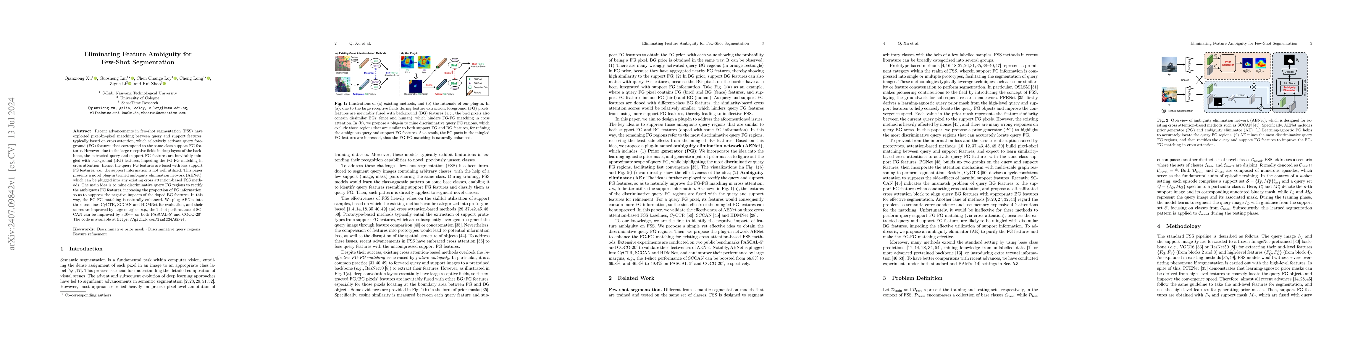 Thumbnail for Eliminating Feature Ambiguity for Few-Shot Segmentation