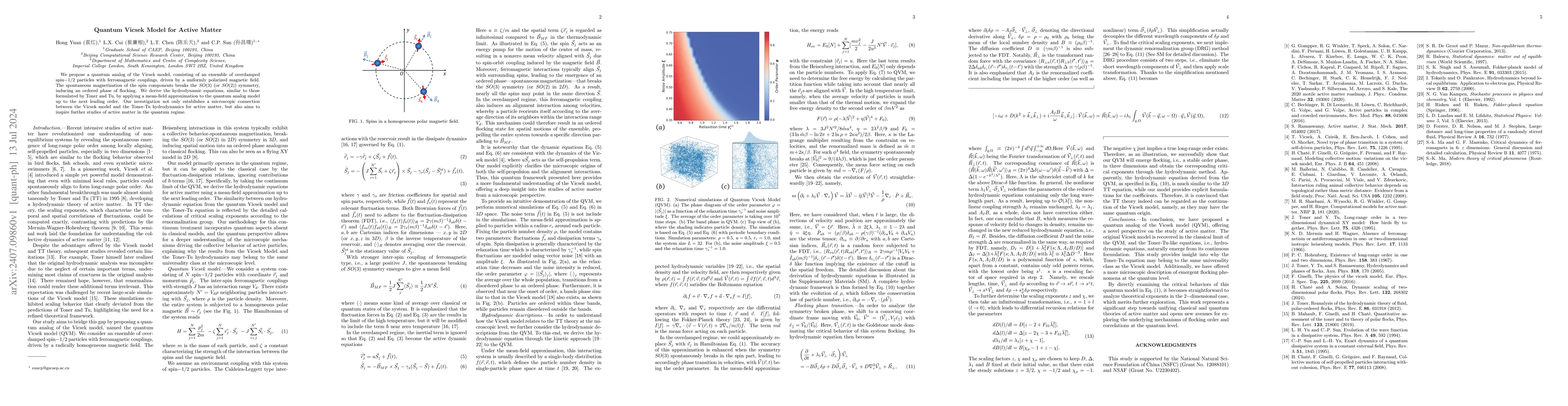Thumbnail for Quantum Vicsek Model for Active Matter