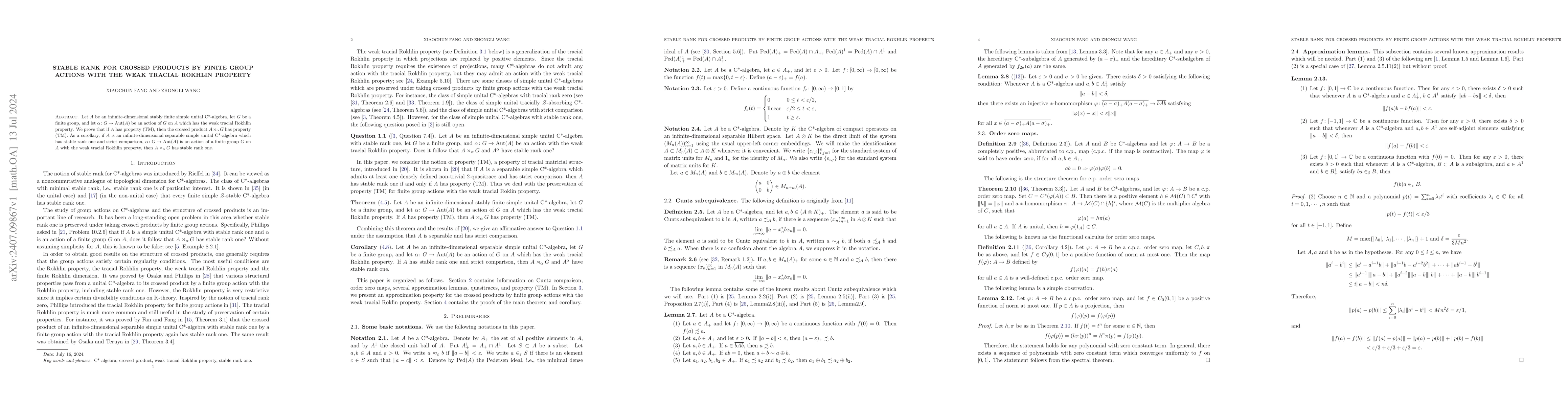 Thumbnail for Stable rank for crossed products by finite group actions with the weak
  tracial Rokhlin property