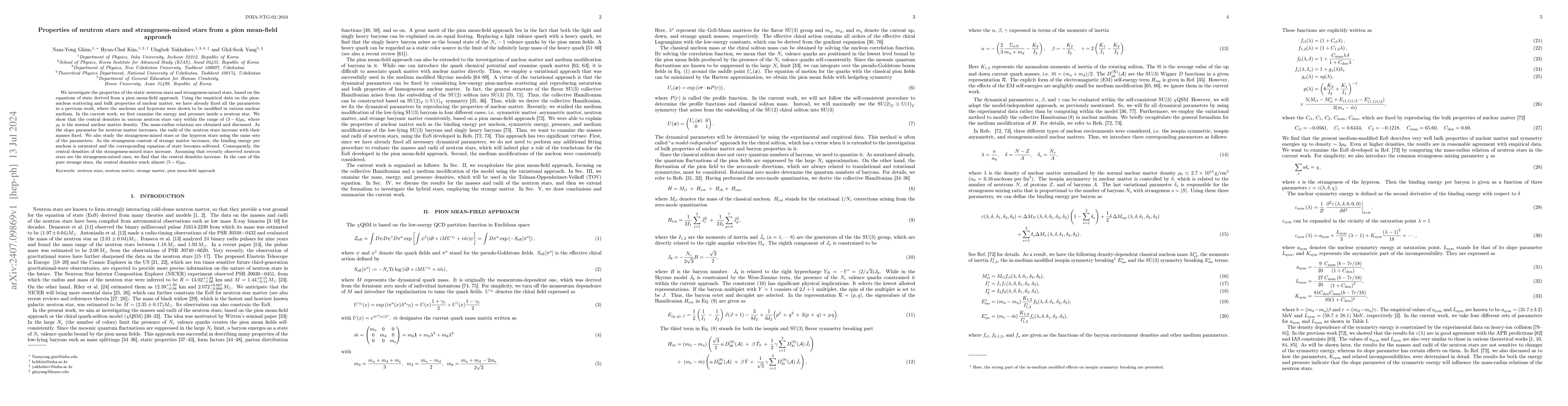 Thumbnail for Properties of neutron stars and strangeness-mixed stars from a pion
  mean-field approach