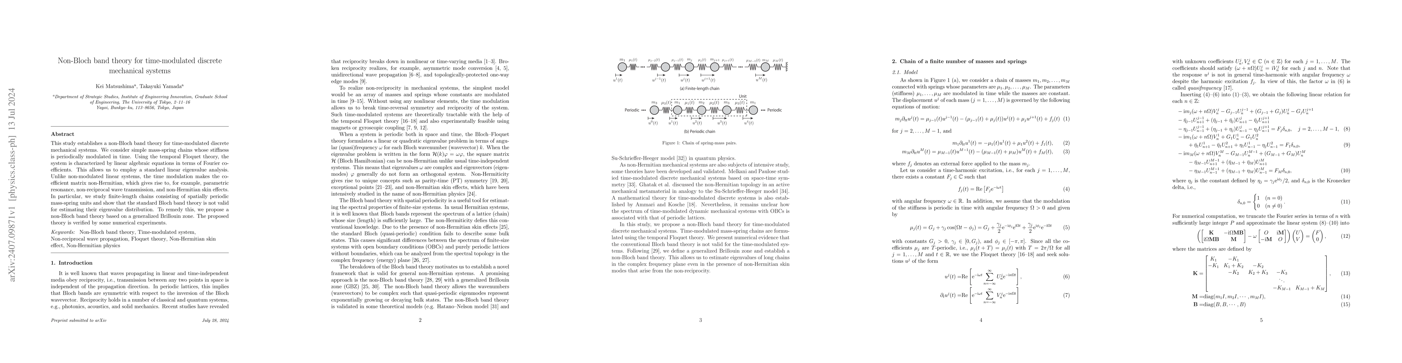 Thumbnail for Non-Bloch band theory for time-modulated discrete mechanical systems