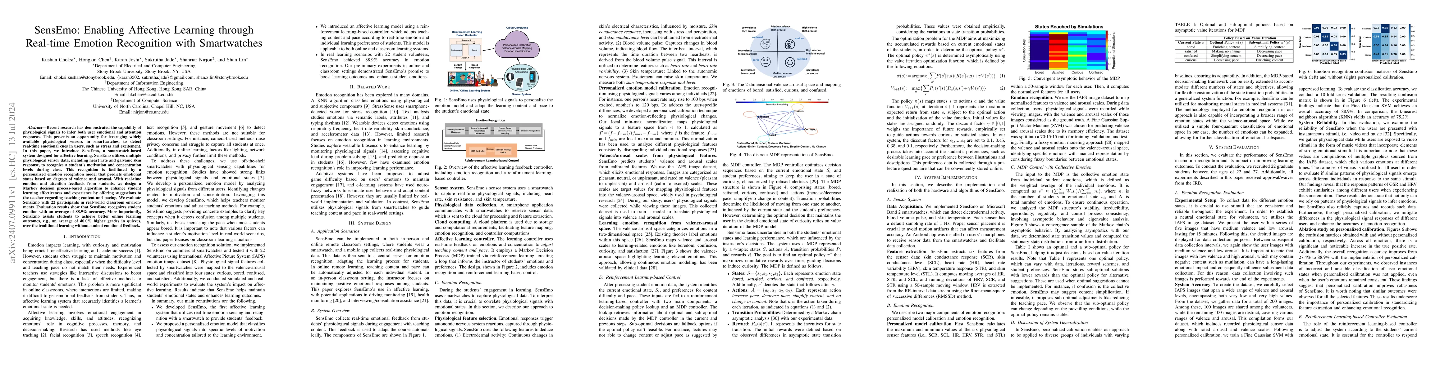 Thumbnail for SensEmo: Enabling Affective Learning through Real-time Emotion
  Recognition with Smartwatches