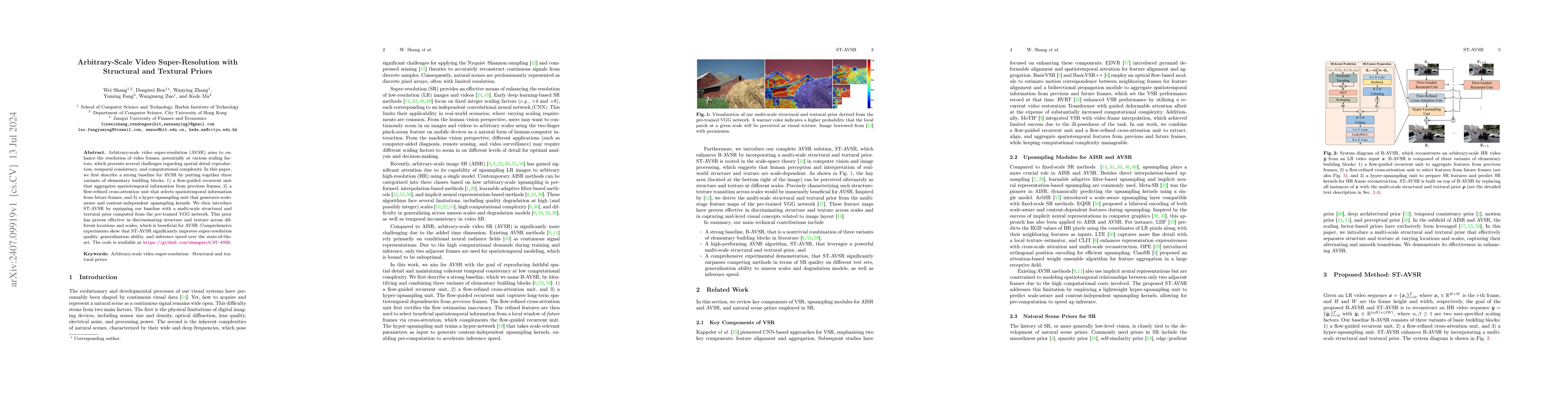 Thumbnail for Arbitrary-Scale Video Super-Resolution with Structural and Textural
  Priors