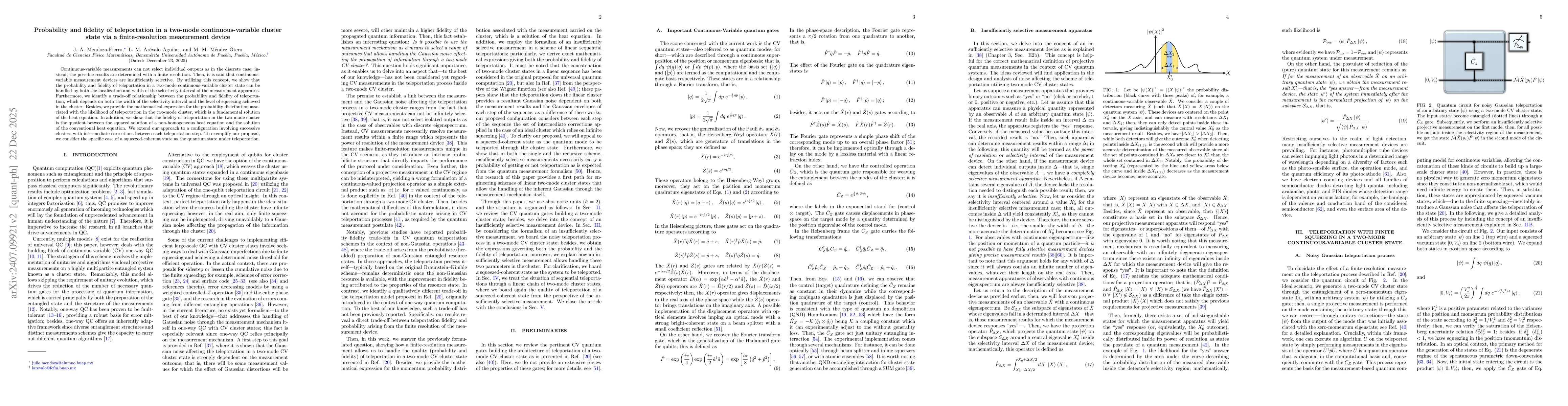 Thumbnail for Probability and fidelity of teleportation in a two-mode continuous variable cluster state via an insufficiently selective measurement