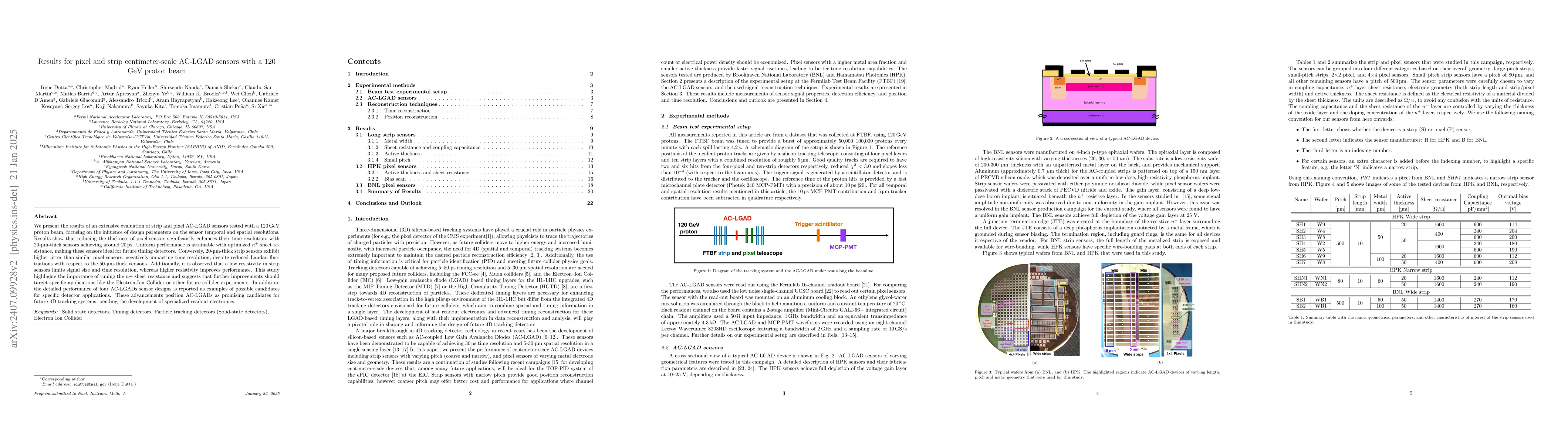 Thumbnail for Results for pixel and strip centimeter-scale AC-LGAD sensors with a 120
  GeV proton beam
