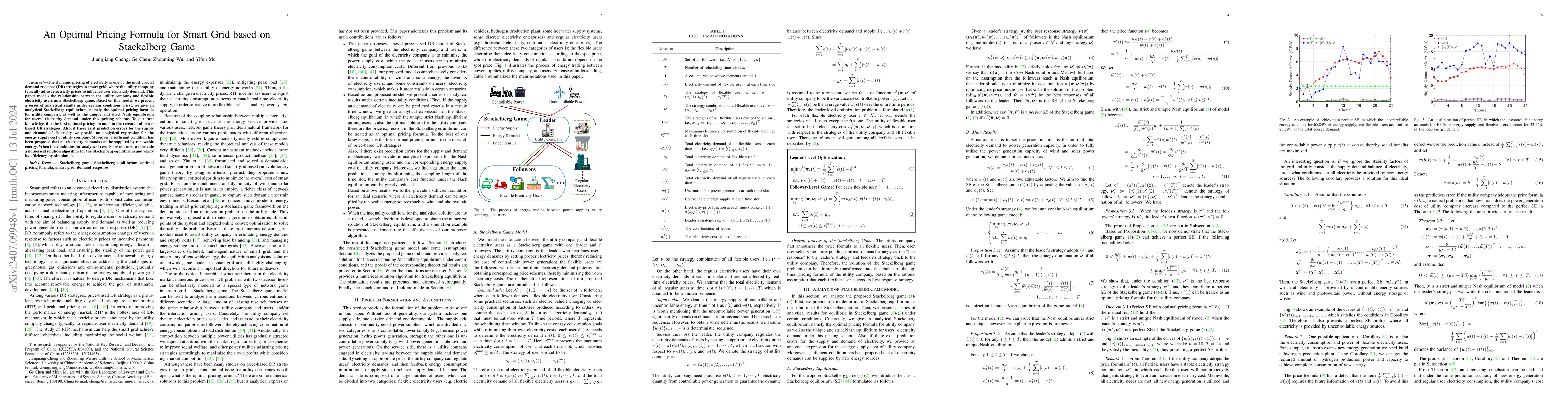 Thumbnail for An Optimal Pricing Formula for Smart Grid based on Stackelberg Game