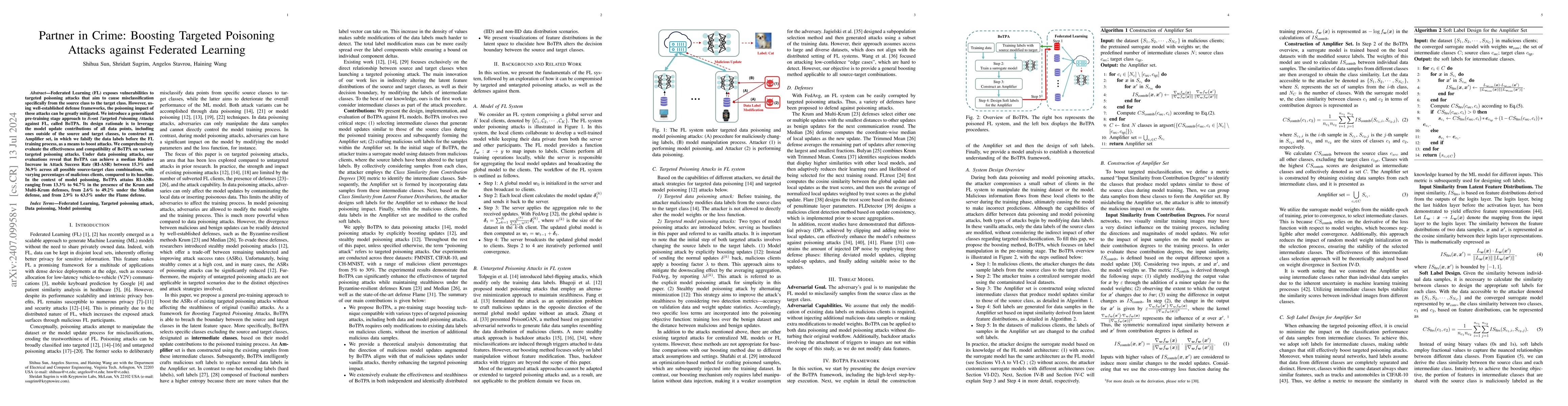 Thumbnail for Partner in Crime: Boosting Targeted Poisoning Attacks against Federated
  Learning