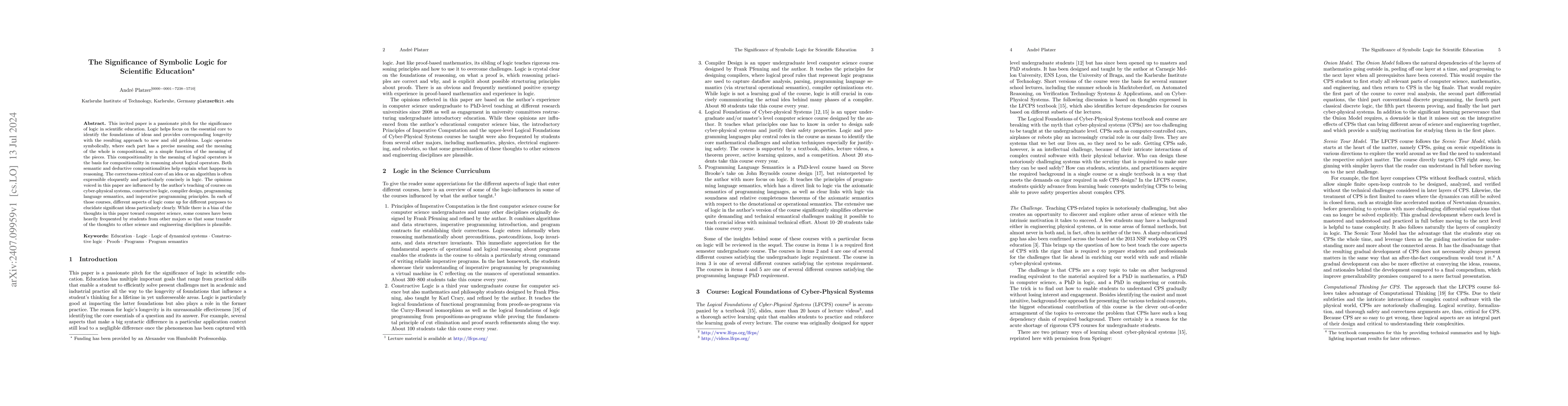 Thumbnail for The Significance of Symbolic Logic for Scientific Education