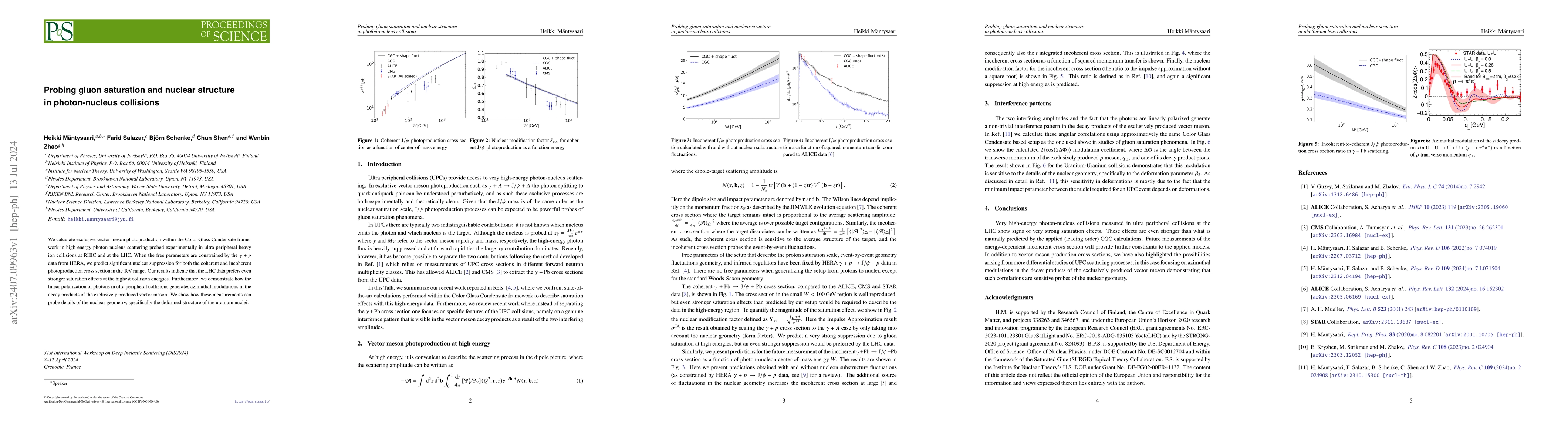 Thumbnail for Probing gluon saturation and nuclear structure in photon-nucleus
  collisions