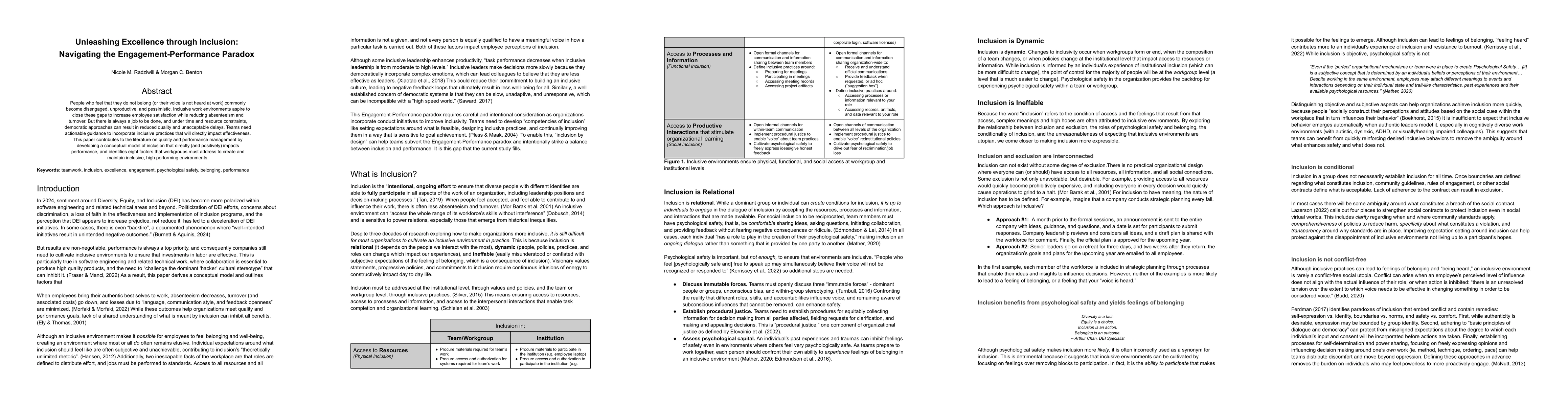 Thumbnail for Unleashing Excellence through Inclusion: Navigating the
  Engagement-Performance Paradox