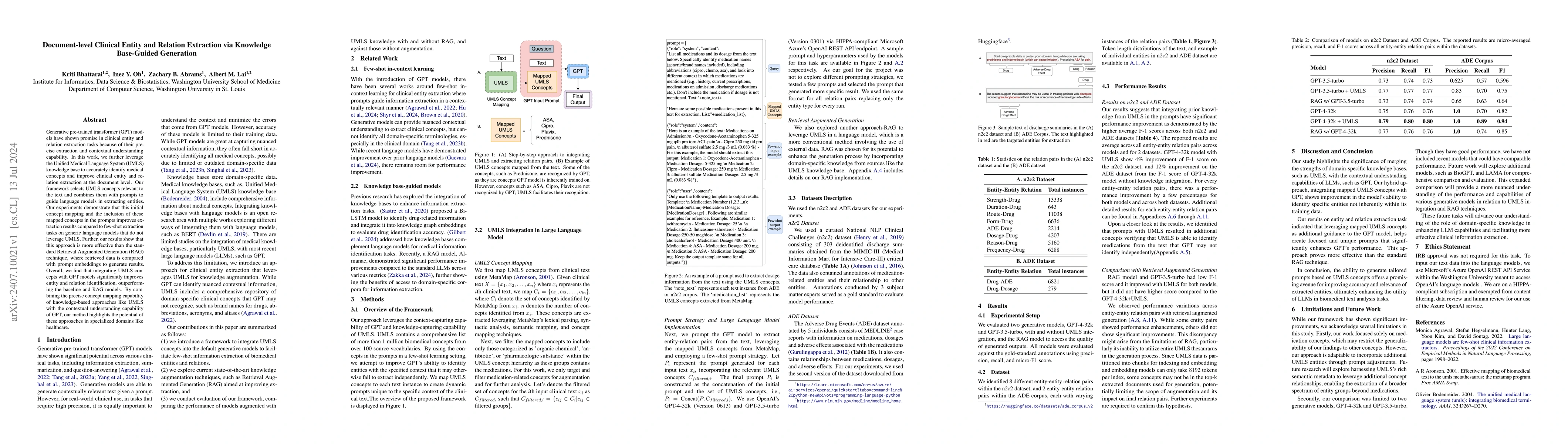 Thumbnail for Document-level Clinical Entity and Relation Extraction via Knowledge
  Base-Guided Generation