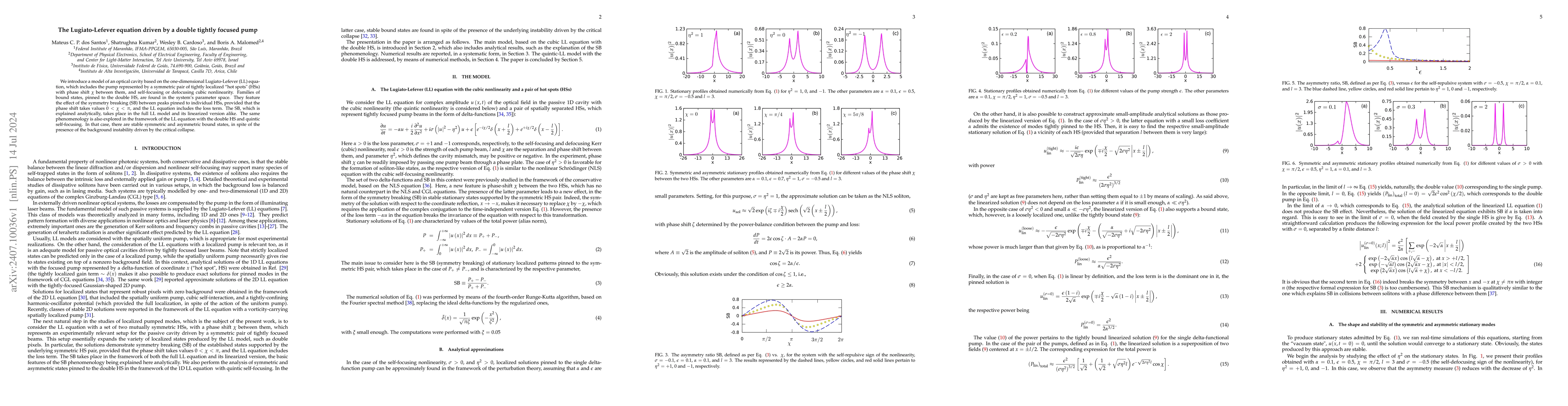 Thumbnail for The Lugiato-Lefever equation driven by a double tightly focused pump