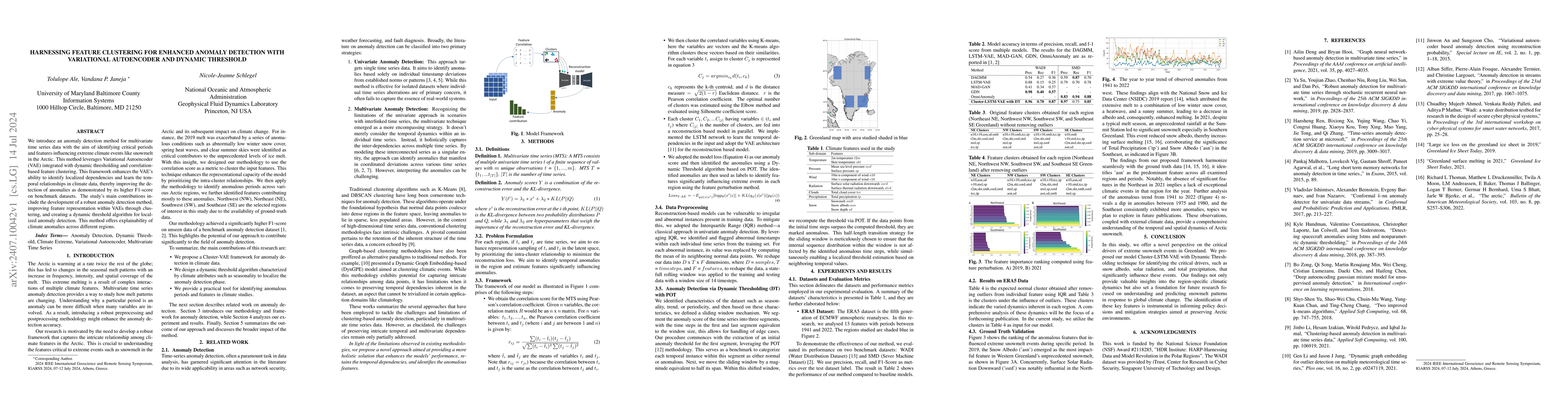Thumbnail for Harnessing Feature Clustering For Enhanced Anomaly Detection With
  Variational Autoencoder And Dynamic Threshold