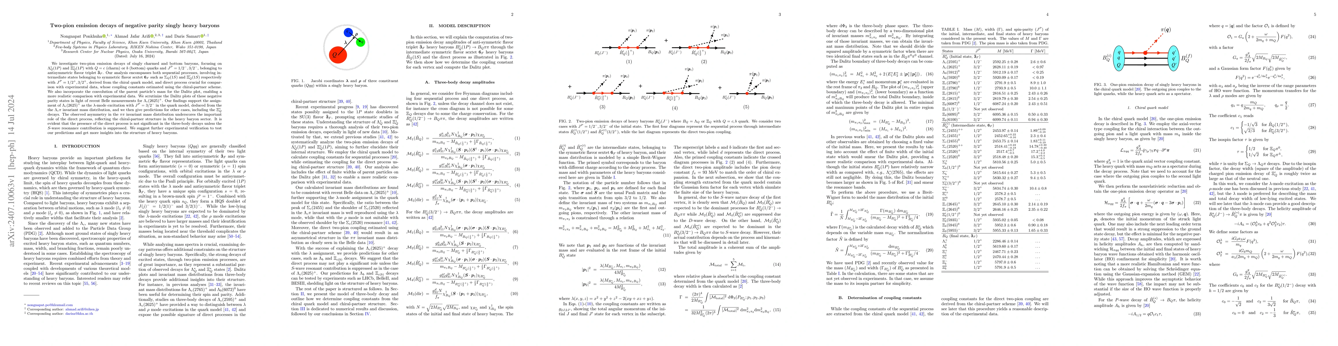 Thumbnail for Two-pion emission decays of negative parity singly heavy baryons