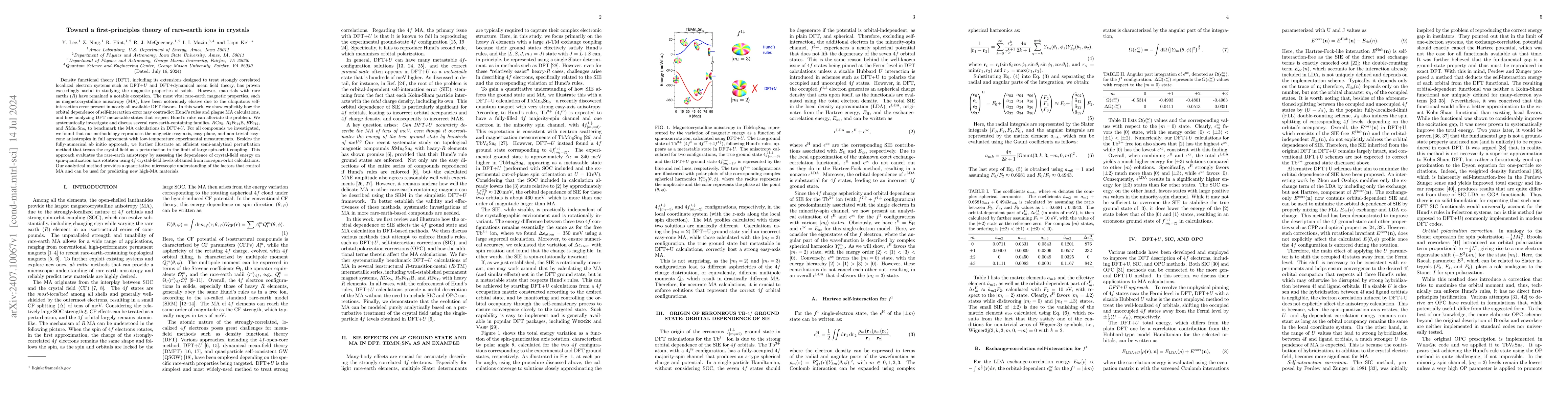 Thumbnail for Toward a first-principles theory of rare-earth ions in crystals