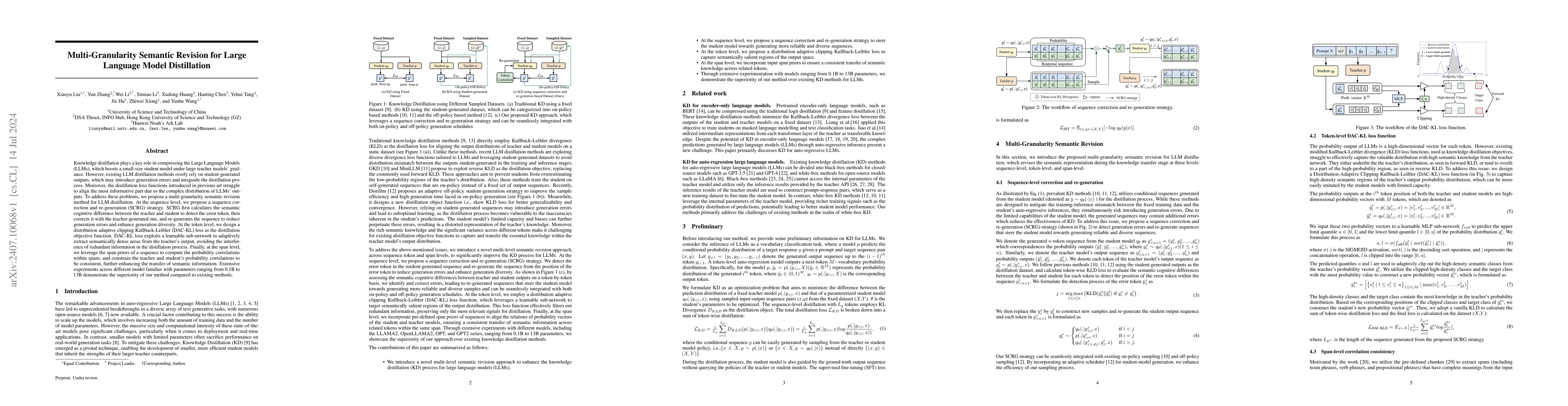 Thumbnail for Multi-Granularity Semantic Revision for Large Language Model
  Distillation