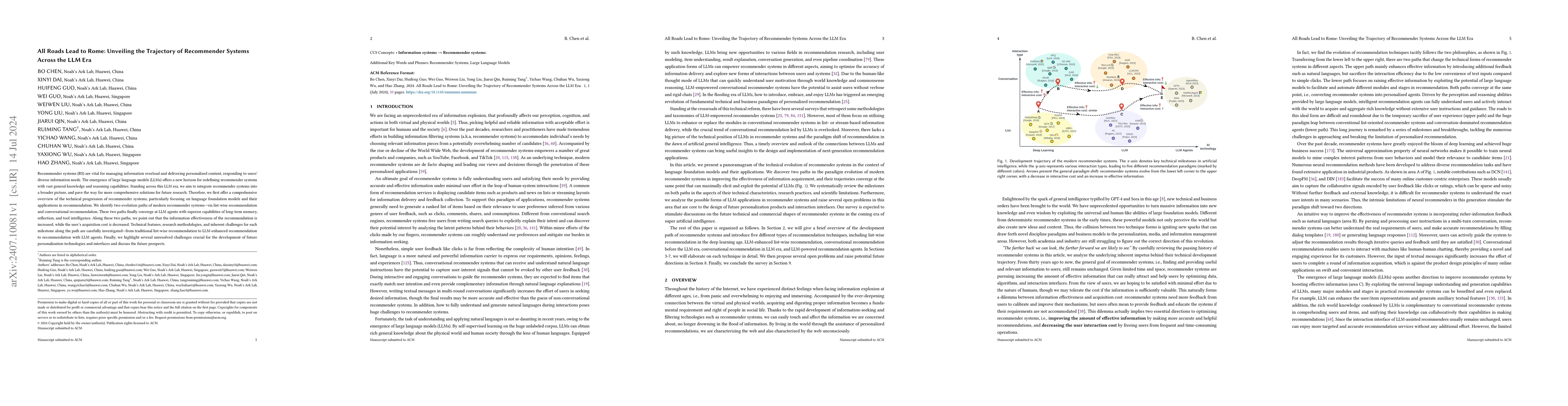 Thumbnail for All Roads Lead to Rome: Unveiling the Trajectory of Recommender Systems
  Across the LLM Era