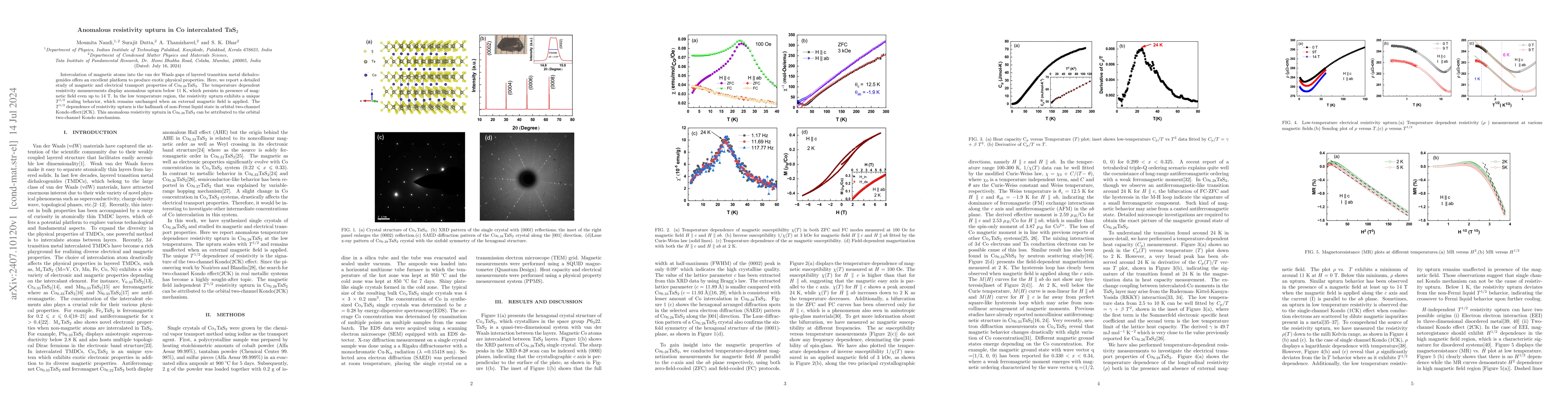 Thumbnail for Anomalous resistivity upturn in Co intercalated TaS$_2$