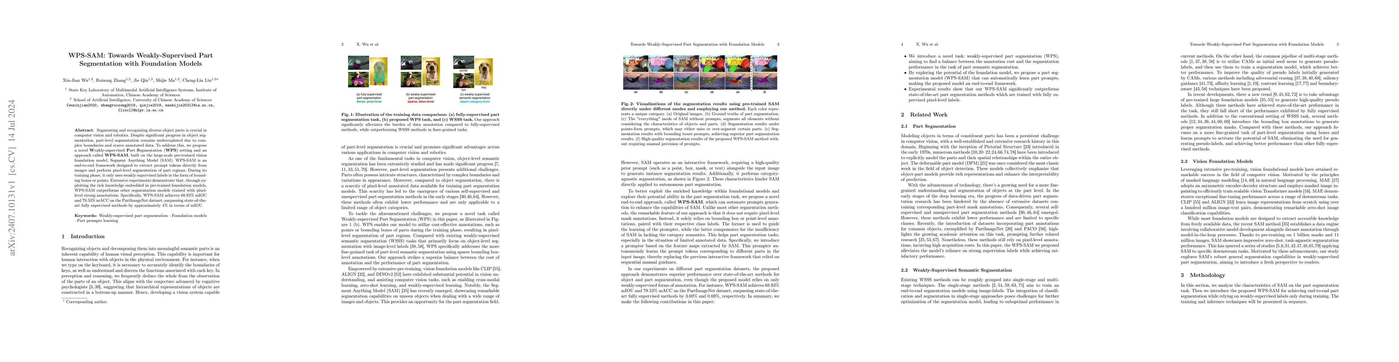 Thumbnail for WPS-SAM: Towards Weakly-Supervised Part Segmentation with Foundation
  Models