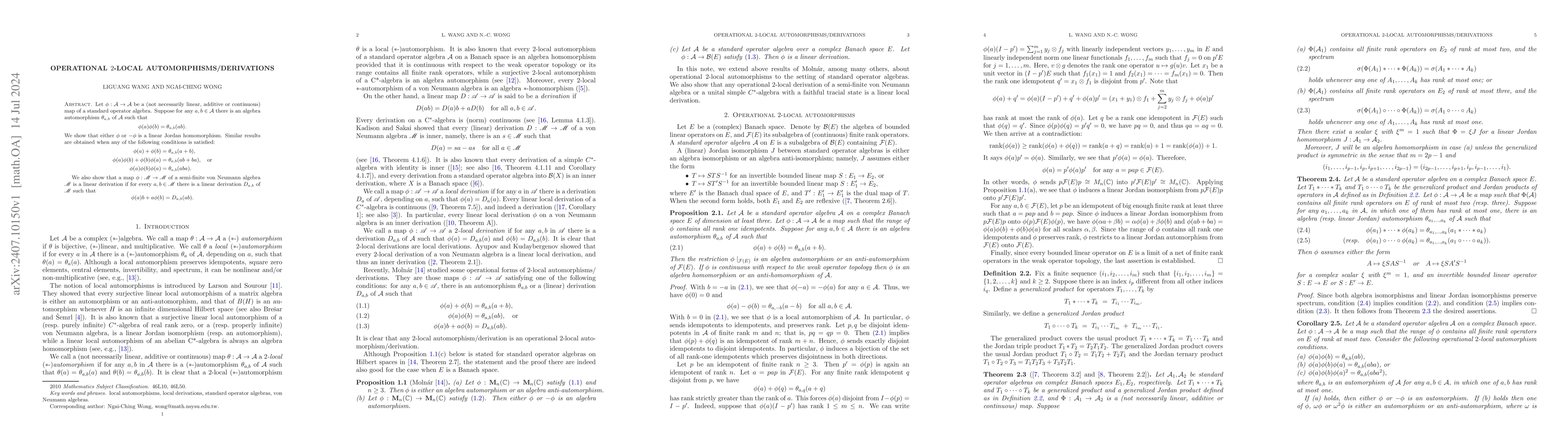 Thumbnail for Operational 2-local automorphisms/derivations