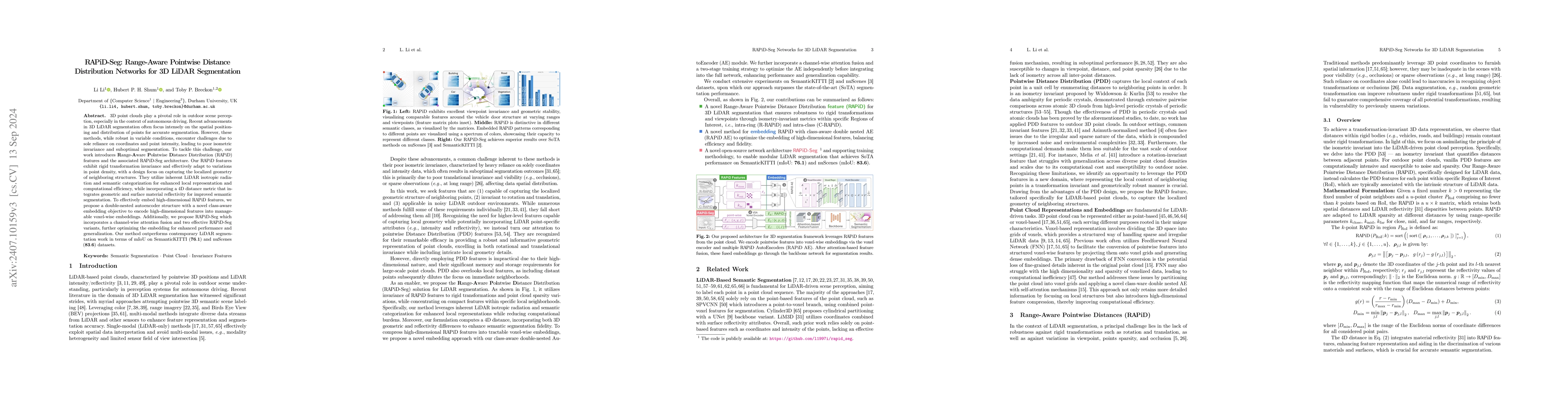 Thumbnail for RAPiD-Seg: Range-Aware Pointwise Distance Distribution Networks for 3D
  LiDAR Segmentation