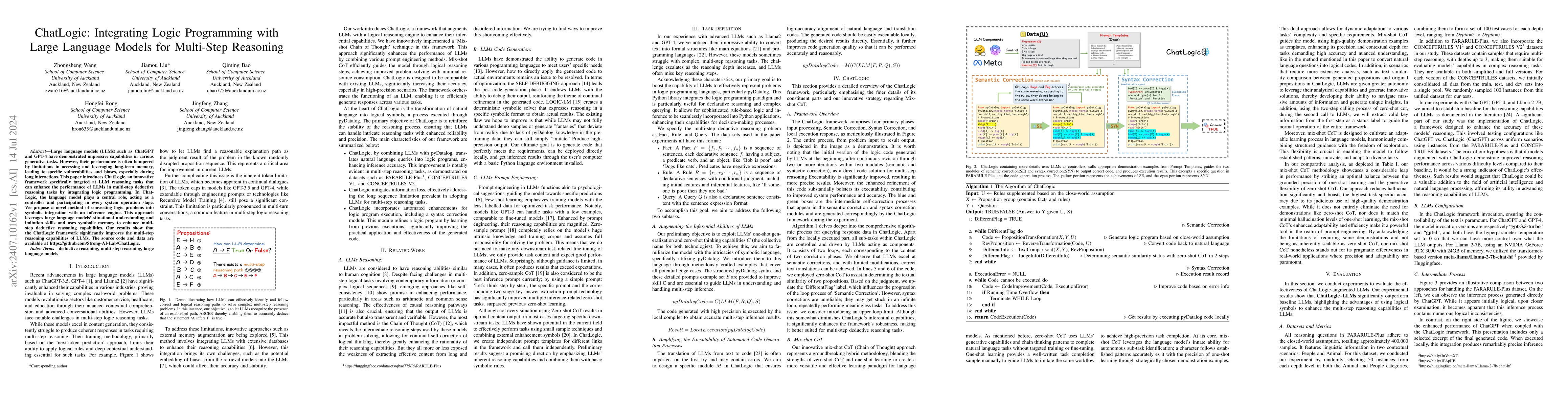 Thumbnail for ChatLogic: Integrating Logic Programming with Large Language Models for
  Multi-Step Reasoning