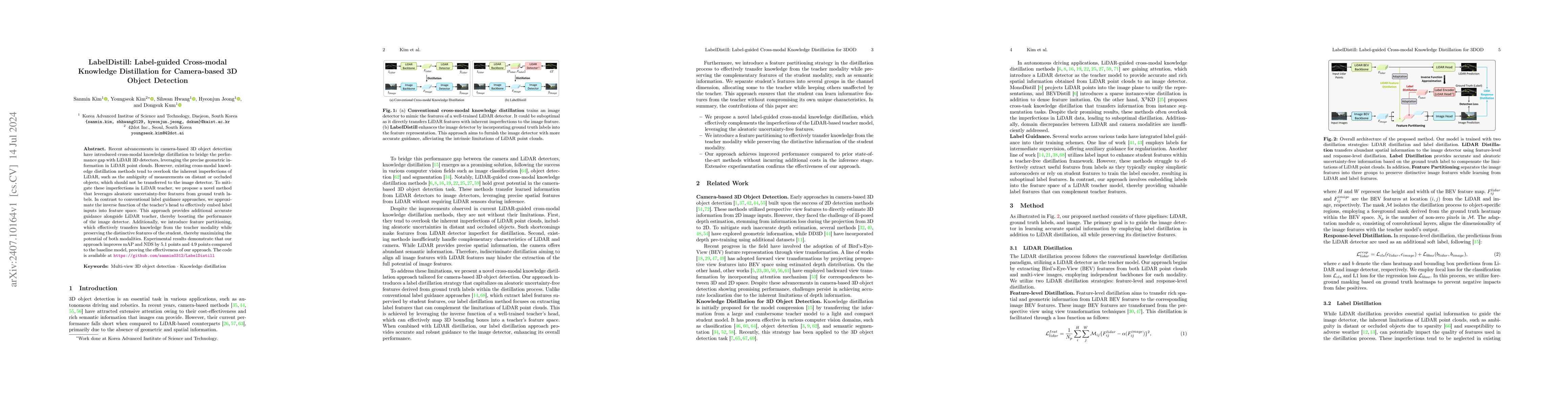 Thumbnail for LabelDistill: Label-guided Cross-modal Knowledge Distillation for
  Camera-based 3D Object Detection