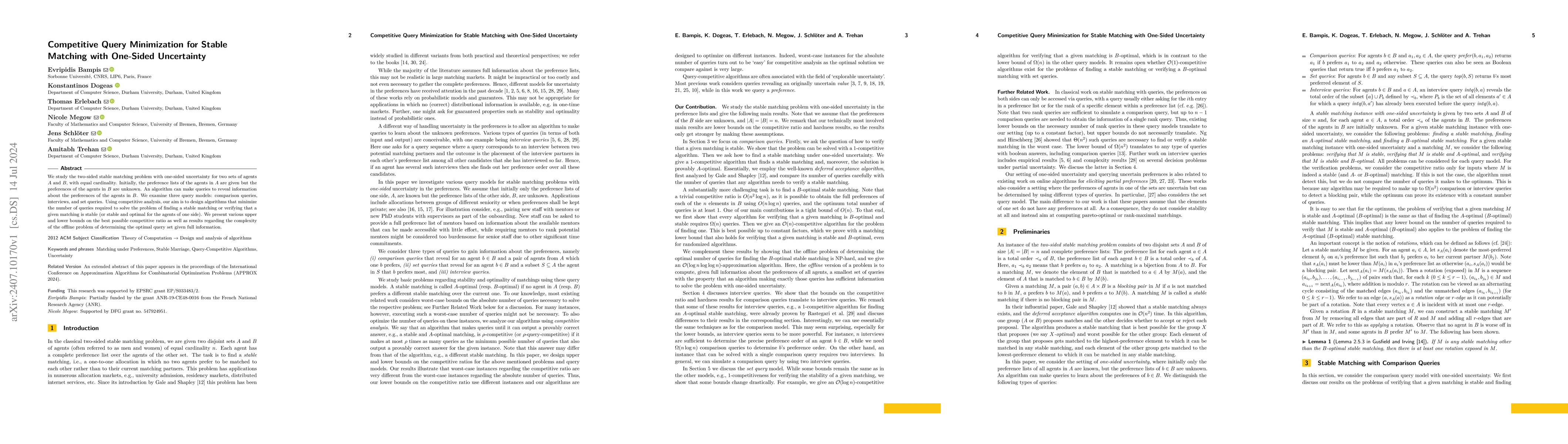 Thumbnail for Competitive Query Minimization for Stable Matching with One-Sided
  Uncertainty