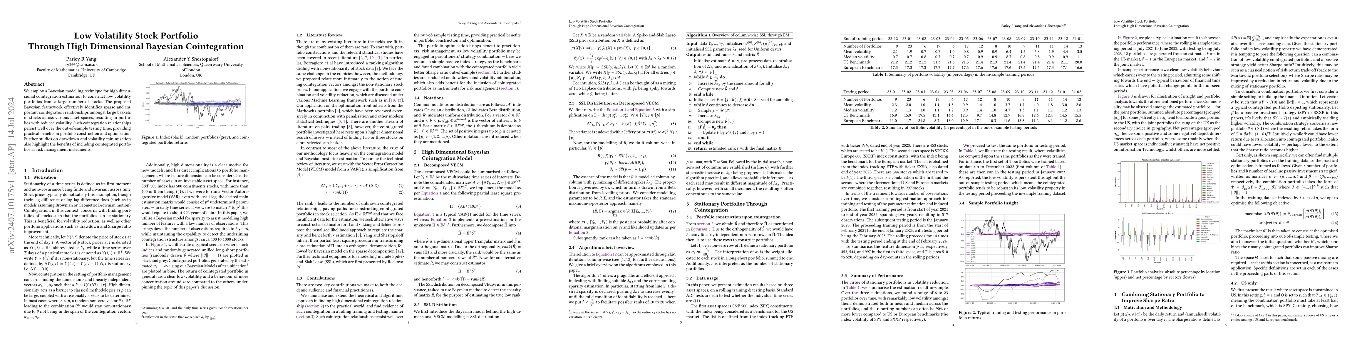 Thumbnail for Low Volatility Stock Portfolio Through High Dimensional Bayesian
  Cointegration