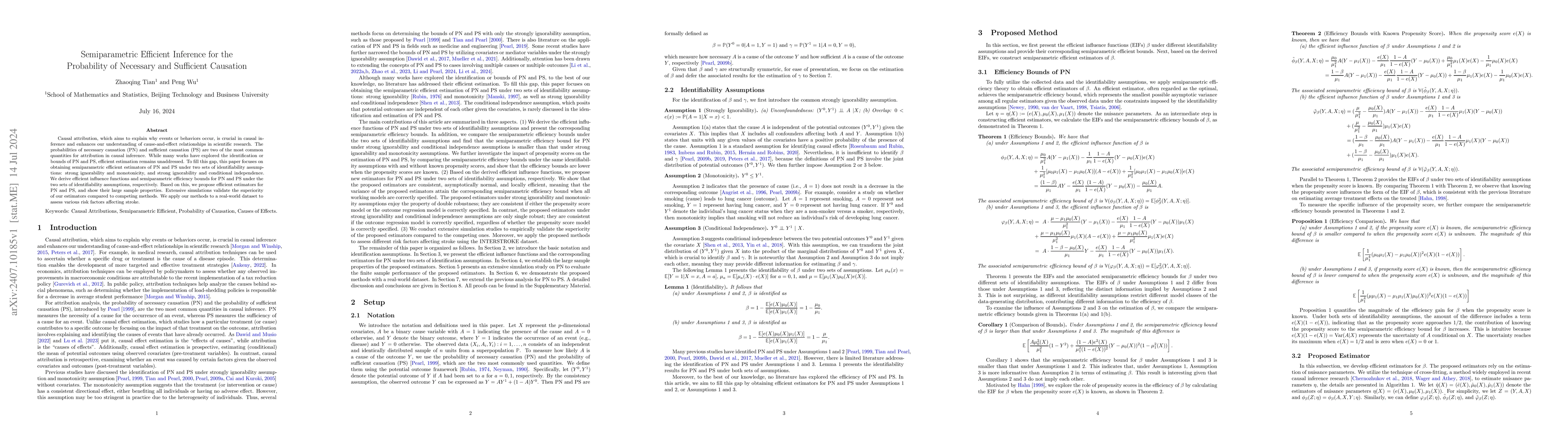 Thumbnail for Semiparametric Efficient Inference for the Probability of Necessary and
  Sufficient Causation
