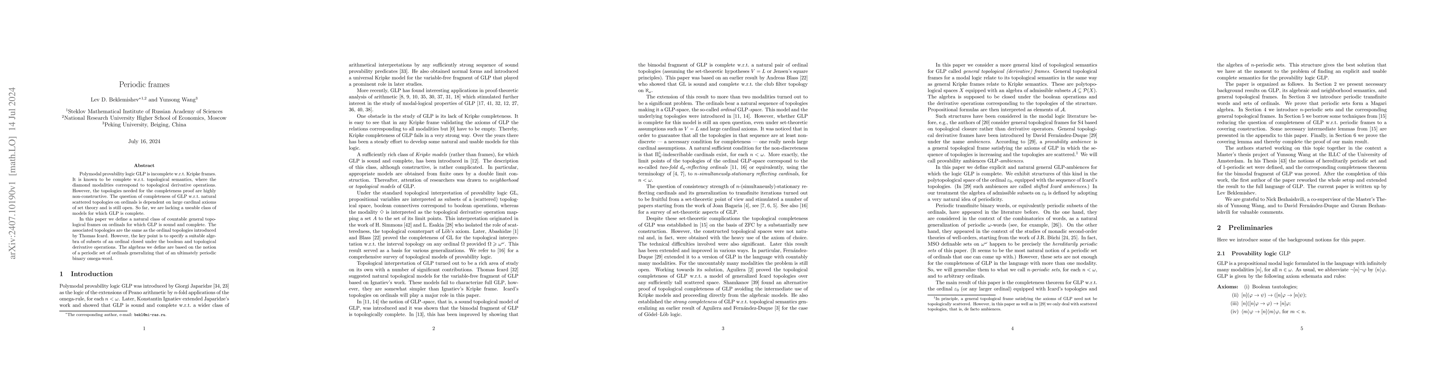 Thumbnail for Periodic frames