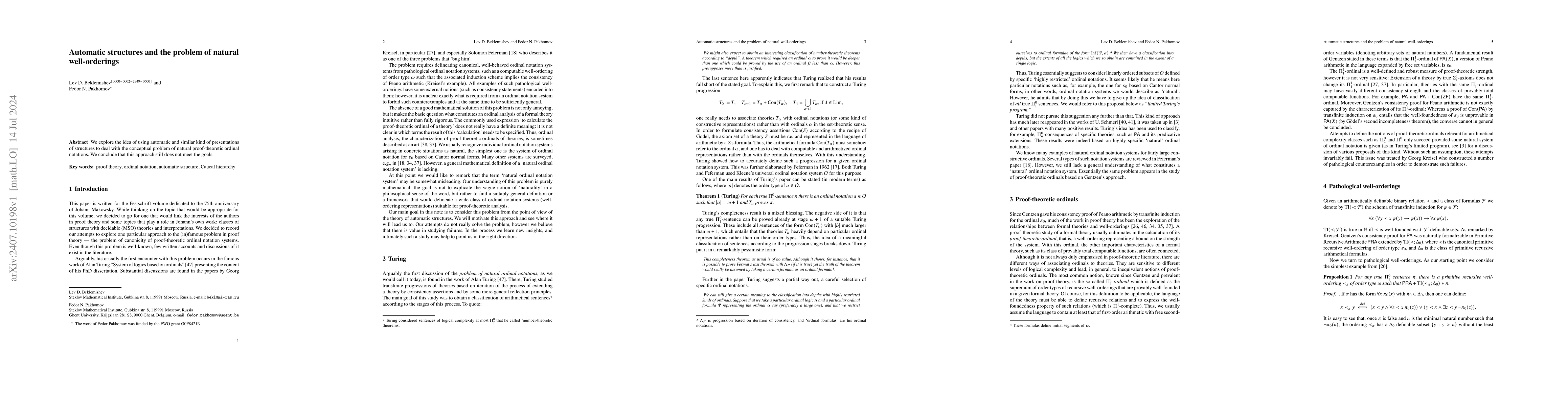 Thumbnail for Automatic structures and the problem of natural well-orderings