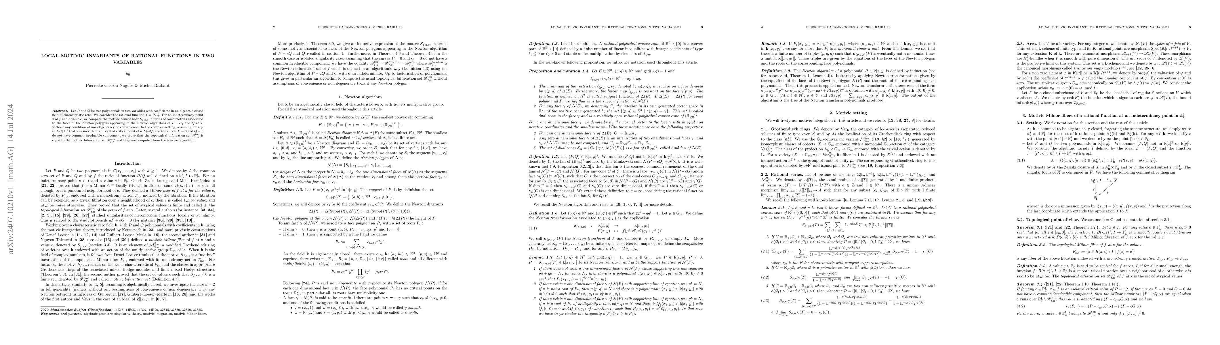 Thumbnail for Local motivic invariants of rational functions in two variables