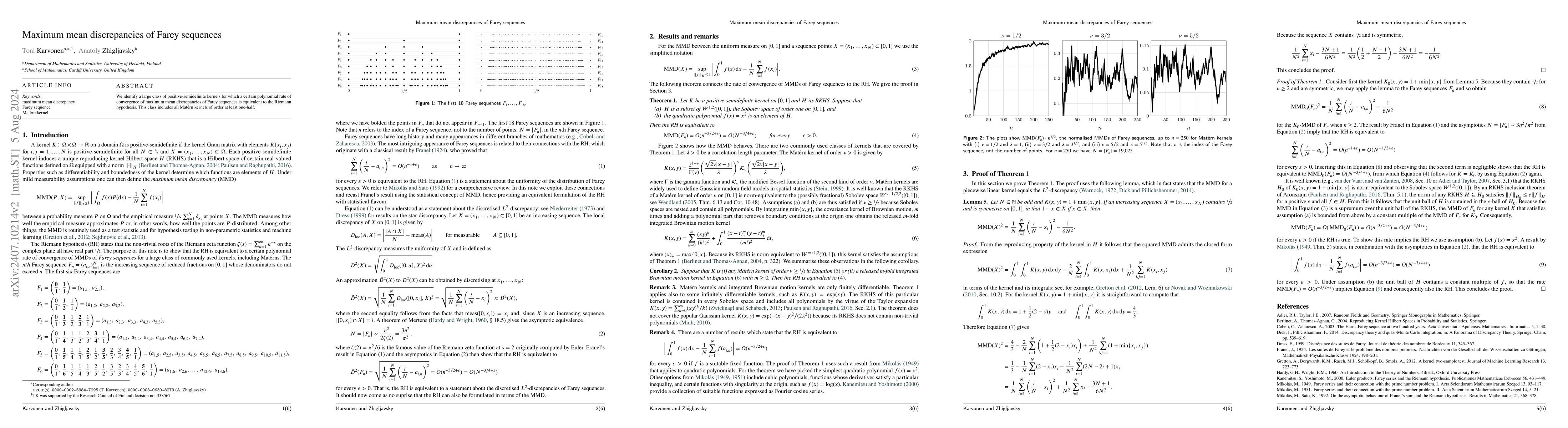 Thumbnail for Maximum mean discrepancies of Farey sequences