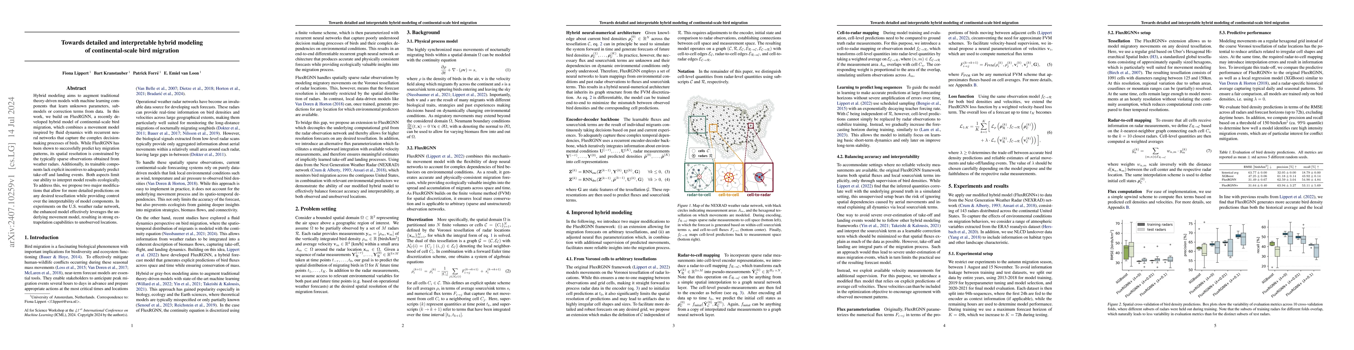 Thumbnail for Towards detailed and interpretable hybrid modeling of continental-scale
  bird migration