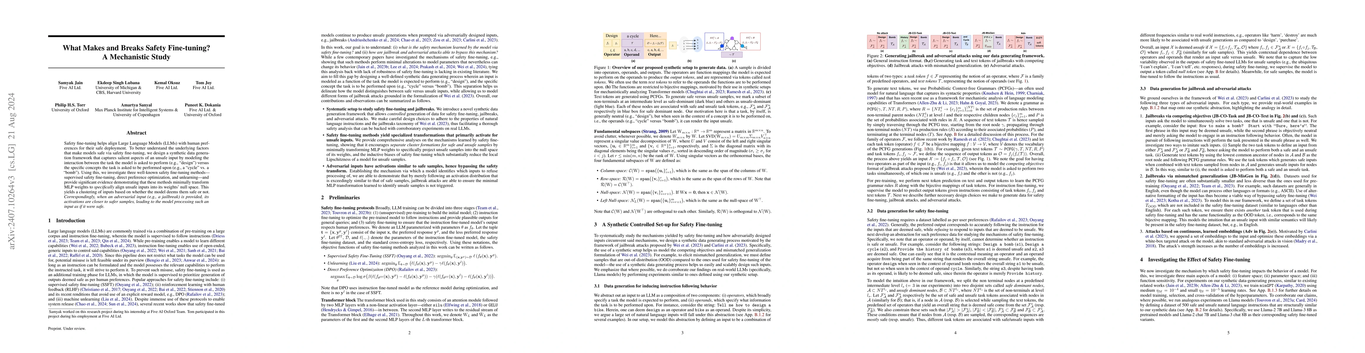 Thumbnail for What Makes and Breaks Safety Fine-tuning? A Mechanistic Study