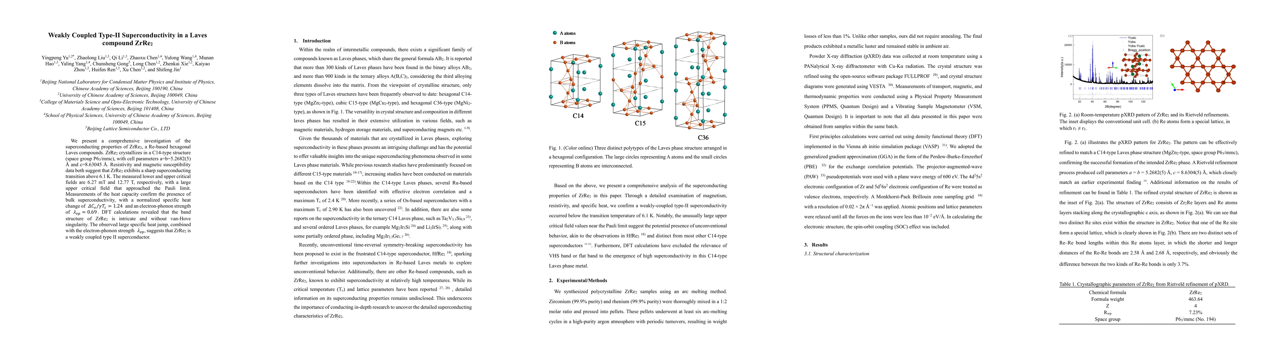 Thumbnail for Weakly Coupled Type-II Superconductivity in a Laves compound ZrRe2