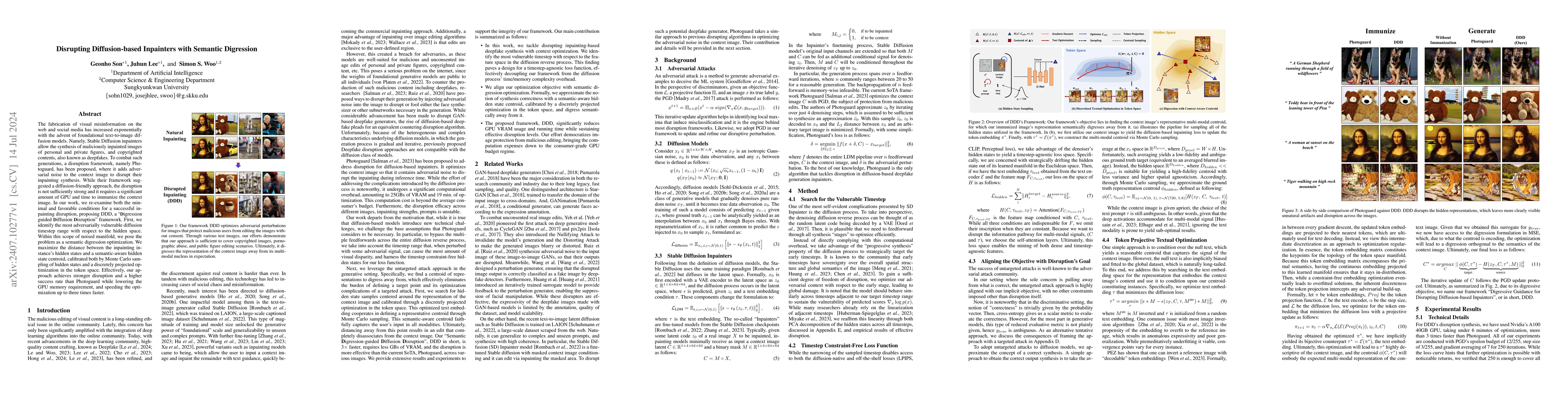 Thumbnail for Disrupting Diffusion-based Inpainters with Semantic Digression