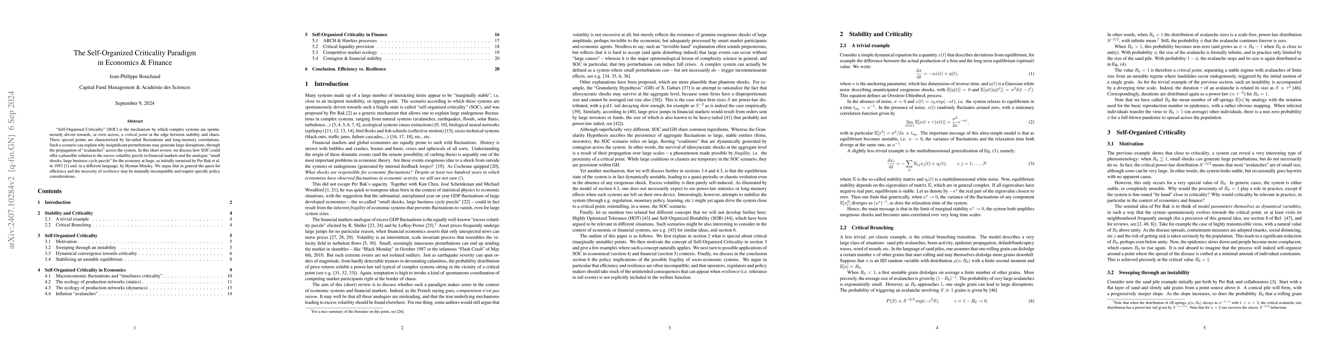 Thumbnail for The Self-Organized Criticality Paradigm in Economics & Finance